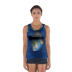 Fish Blue Animal Water Nature Women s Sport Tank Top  by Amaryn4rt