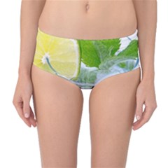 Cold Drink Lime Drink Cocktail Mid-waist Bikini Bottoms by Amaryn4rt