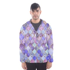 Blue Moroccan Mosaic Hooded Wind Breaker (men) by Brittlevirginclothing