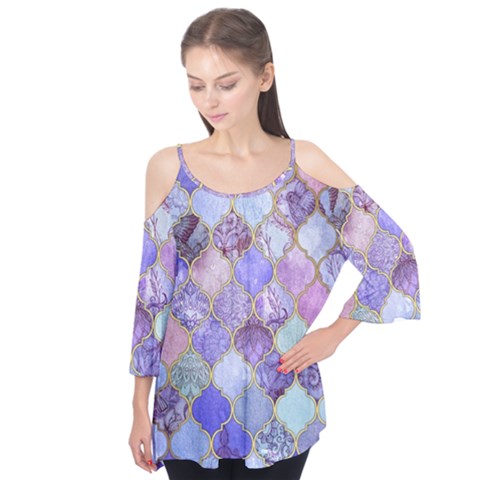 Blue Moroccan Mosaic Flutter Tees by Brittlevirginclothing