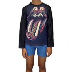 The Rolling Stones Glowing Kids  Long Sleeve Swimwear by Brittlevirginclothing