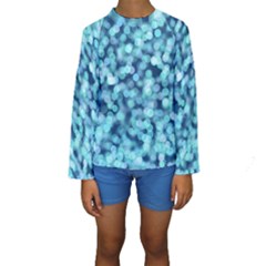 Blue Light  Kids  Long Sleeve Swimwear by Brittlevirginclothing