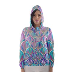 Colorful Lila Toned Mosaic Hooded Wind Breaker (women) by Brittlevirginclothing