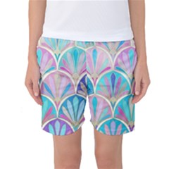 Colorful Lila Toned Mosaic Women s Basketball Shorts by Brittlevirginclothing