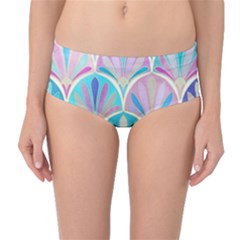 Colorful Lila Toned Mosaic Mid-waist Bikini Bottoms by Brittlevirginclothing