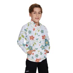 Abstract Vintage Flower Floral Pattern Wind Breaker (kids) by Amaryn4rt