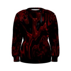 Fractal Red Black Glossy Pattern Decorative Women s Sweatshirt by Amaryn4rt