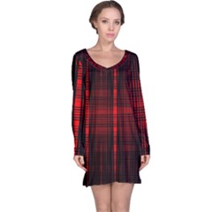 Black And Red Backgrounds Long Sleeve Nightdress by Amaryn4rt