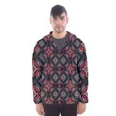 Abstract Black And Red Pattern Hooded Wind Breaker (men) by Amaryn4rt