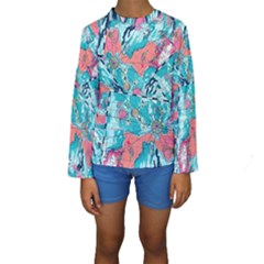 Map Kids  Long Sleeve Swimwear by Brittlevirginclothing