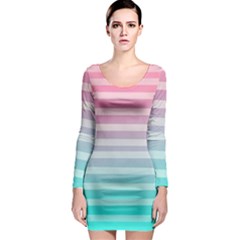 Colorful Vertical Lines Long Sleeve Bodycon Dress by Brittlevirginclothing