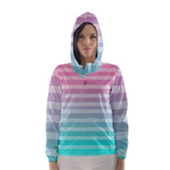Colorful Vertical Lines Hooded Wind Breaker (women) by Brittlevirginclothing
