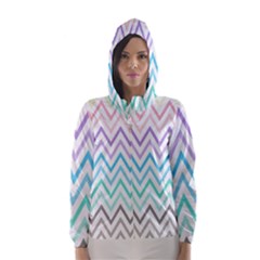 Colorful Wavy Lines Hooded Wind Breaker (women) by Brittlevirginclothing