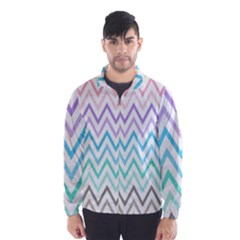 Colorful Wavy Lines Wind Breaker (men) by Brittlevirginclothing