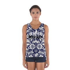 Deep Blue Flower Women s Sport Tank Top  by Brittlevirginclothing