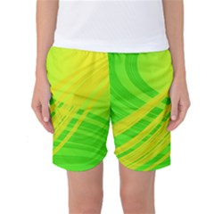 Abstract Green Yellow Background Women s Basketball Shorts by Amaryn4rt