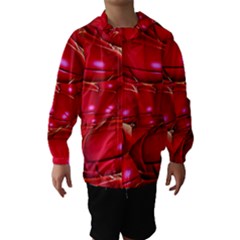 Red Abstract Cherry Balls Pattern Hooded Wind Breaker (kids) by Amaryn4rt