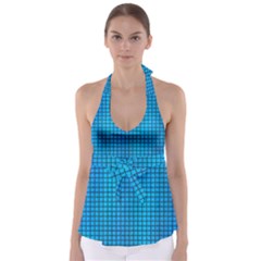 Seamless Blue Tiles Pattern Babydoll Tankini Top by Amaryn4rt