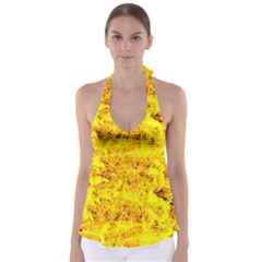 Yellow Abstract Background Babydoll Tankini Top by Amaryn4rt