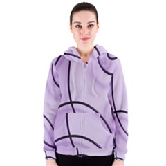 Purple Background With Ornate Metal Criss Crossing Lines Women s Zipper Hoodie