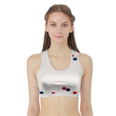 Circle Red Blue Sports Bra With Border by AnjaniArt