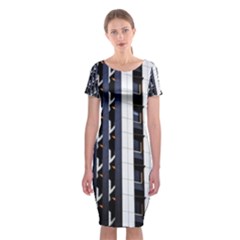 Architecture Building Pattern Classic Short Sleeve Midi Dress by Amaryn4rt