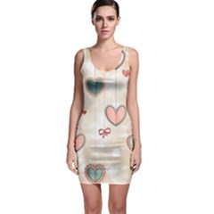 Cute Hearts Sleeveless Bodycon Dress by Brittlevirginclothing