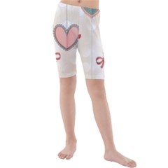 Cute Hearts Kids  Mid Length Swim Shorts by Brittlevirginclothing