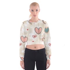 Cute Hearts Women s Cropped Sweatshirt by Brittlevirginclothing