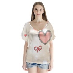 Cute Hearts Flutter Sleeve Top by Brittlevirginclothing