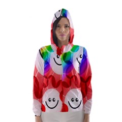 Happy Flowers Hooded Wind Breaker (women) by Nexatart