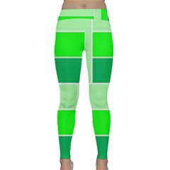 Green Shades Geometric Quad Classic Yoga Leggings