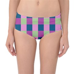 Pink Teal Lime Orchid Pattern Mid-waist Bikini Bottoms by Nexatart