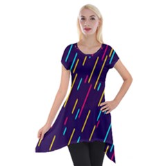 Background Lines Forms Short Sleeve Side Drop Tunic by Nexatart