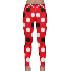 Red & Black Polka Dot Pattern Classic Yoga Leggings