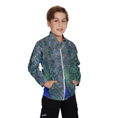 Peacock Four Spot Feather Bird Wind Breaker (kids) by Nexatart