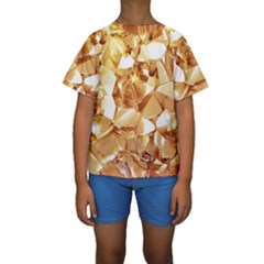 Golden Crystals Kids  Short Sleeve Swimwear by Brittlevirginclothing