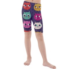 Colorful Kitties Kids  Mid Length Swim Shorts by Brittlevirginclothing