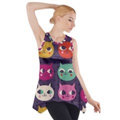 Colorful Kitties Side Drop Tank Tunic by Brittlevirginclothing