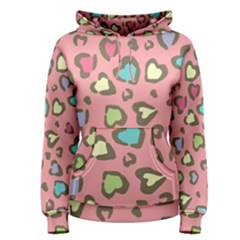 Rainbow Leopard Styled Hearts  Women s Pullover Hoodie by Brittlevirginclothing