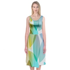 Rainbow Feather Midi Sleeveless Dress by Brittlevirginclothing