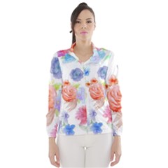Watercolor Colorful Roses Wind Breaker (women) by Brittlevirginclothing