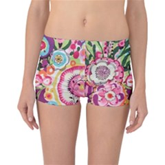 Colorful Flower Pattern Reversible Bikini Bottoms by Brittlevirginclothing