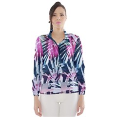 Colorful Palm Pattern Wind Breaker (women) by Brittlevirginclothing