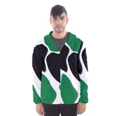 Green Black Digital Pattern Art Hooded Wind Breaker (men)
