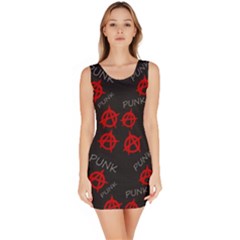 Anarchy Pattern Sleeveless Bodycon Dress by Valentinaart