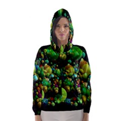 Abstract Balls Color About Hooded Wind Breaker (women)