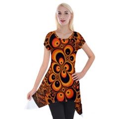 Fractals Ball About Abstract Short Sleeve Side Drop Tunic by Nexatart