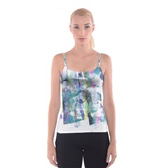 Background Color Circle Pattern Spaghetti Strap Top by Nexatart