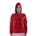 Christmas Paper Background Greeting Hooded Wind Breaker (Women) View1